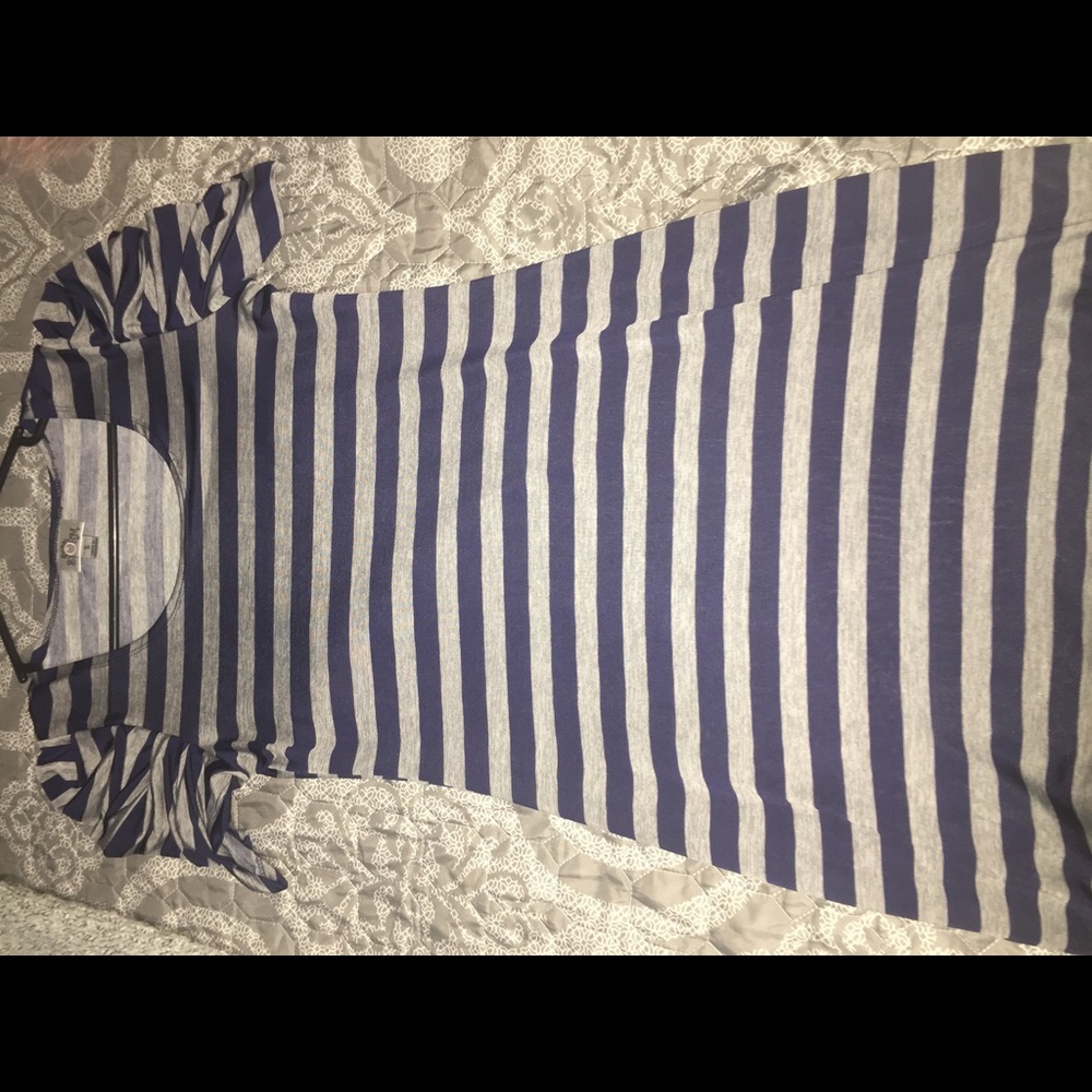 Sweet Storm Blue and Grey Striped Dress
